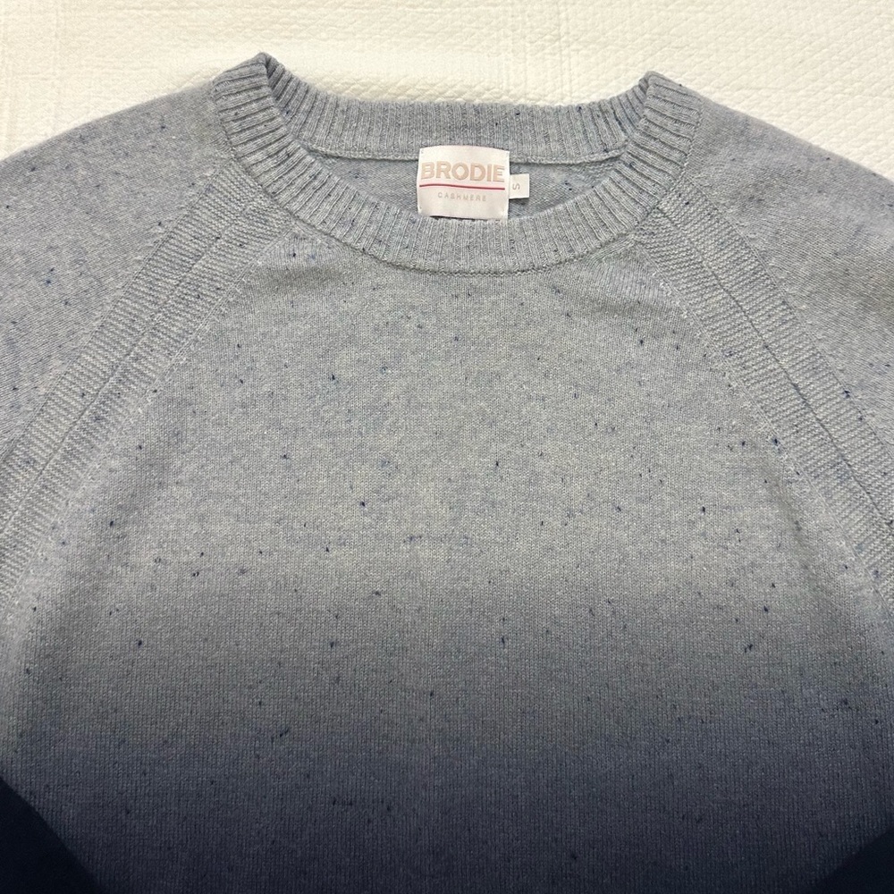 Brodie Cashmere The Ivy Ombre Cashmere Sweater - Blue SMALL - Picture 4 of 7